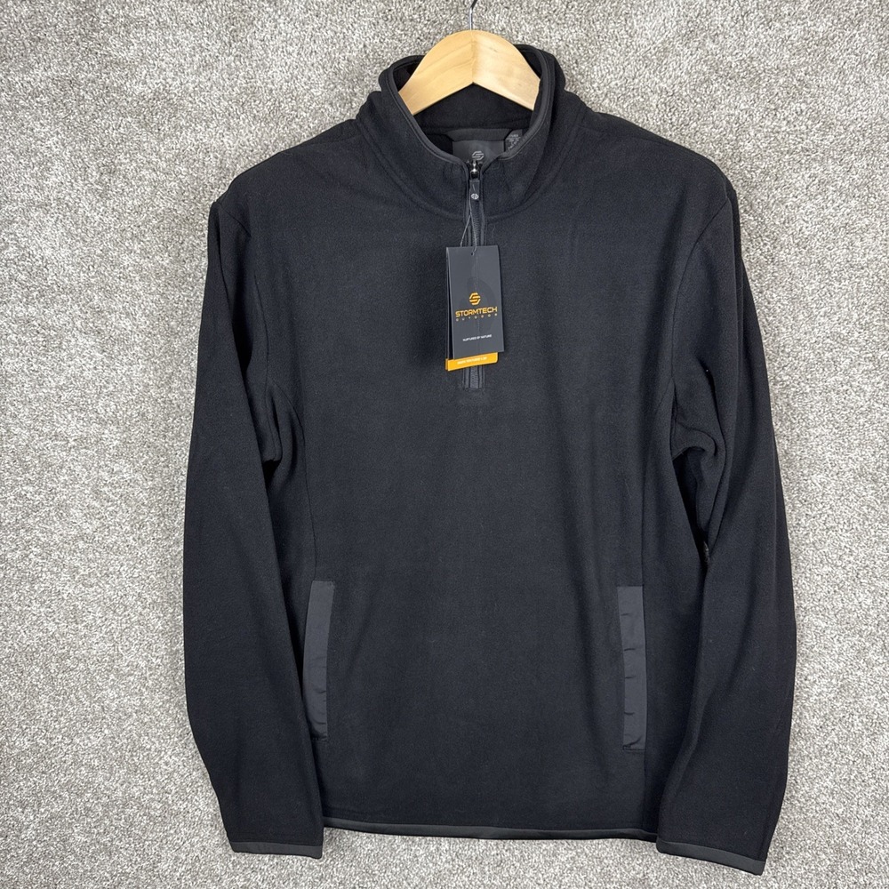 StormTech Fleece 1/4 Zip Pullover Pockets Men's Size‎ Large Black NEW